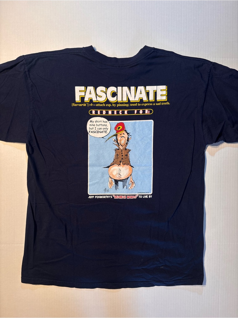 Vtg Jeff Foxworthy’s Country Redneck Words Fascinate Humor Y2K T-shirt Sz XL
